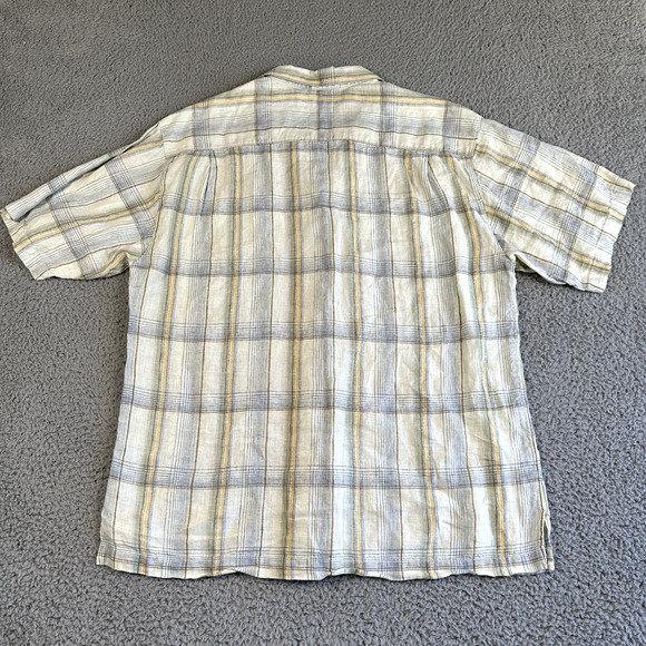Tommy Bahama Shirt Men's XL Multicolored Plaid Button Up 100% Linen - Picture 5 of 8